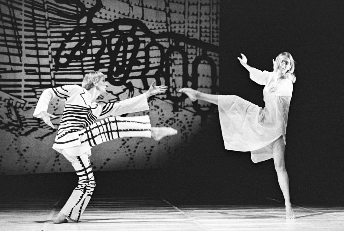 Cullbergbaletten: Eurydice is Dead (1968). Kuvassa Birgit Cullberg ja Mats Ek