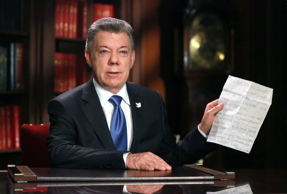Kolumbian presidentti Juan Manuel Santos.