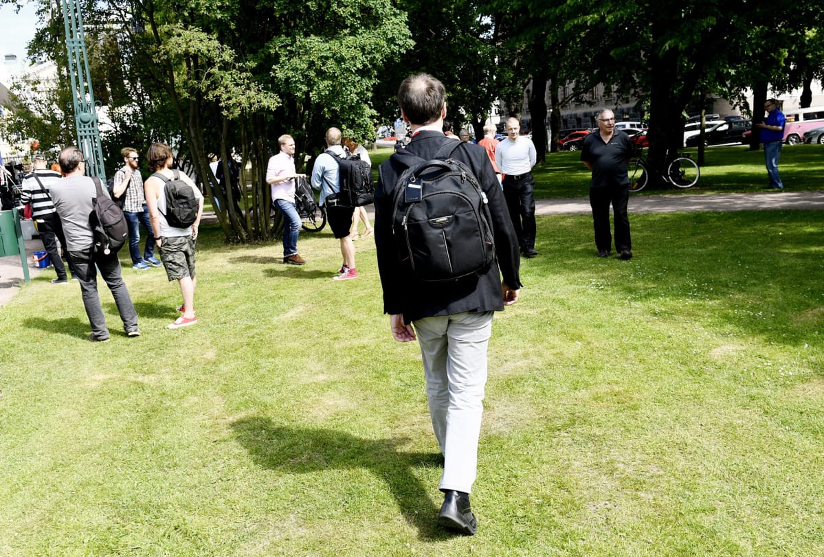 Jussi Halla-aho Perusuomalaisten puoluepäivässä SuomiAreena-tapahtumaviikolla Porissa