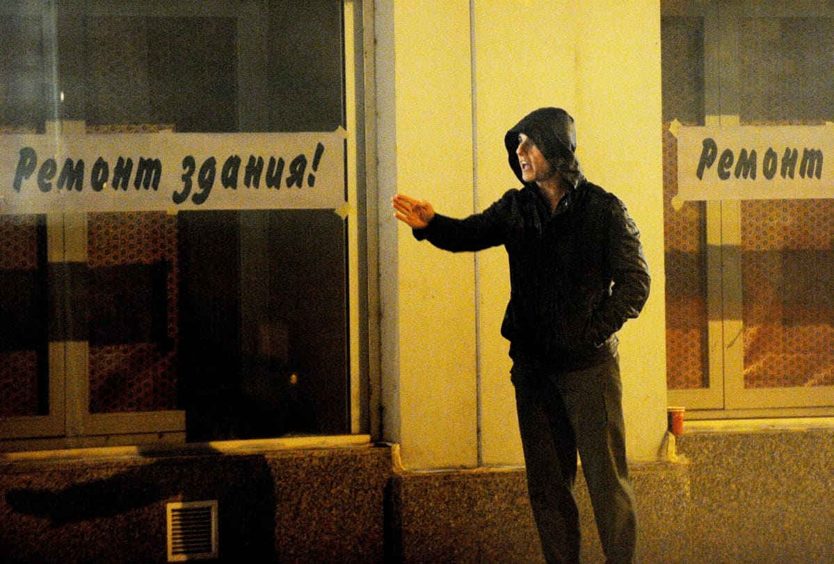 Tom Cruise Mission Impossible IV -elokuvan kuvauksissa Prahassa vuonna 2010..