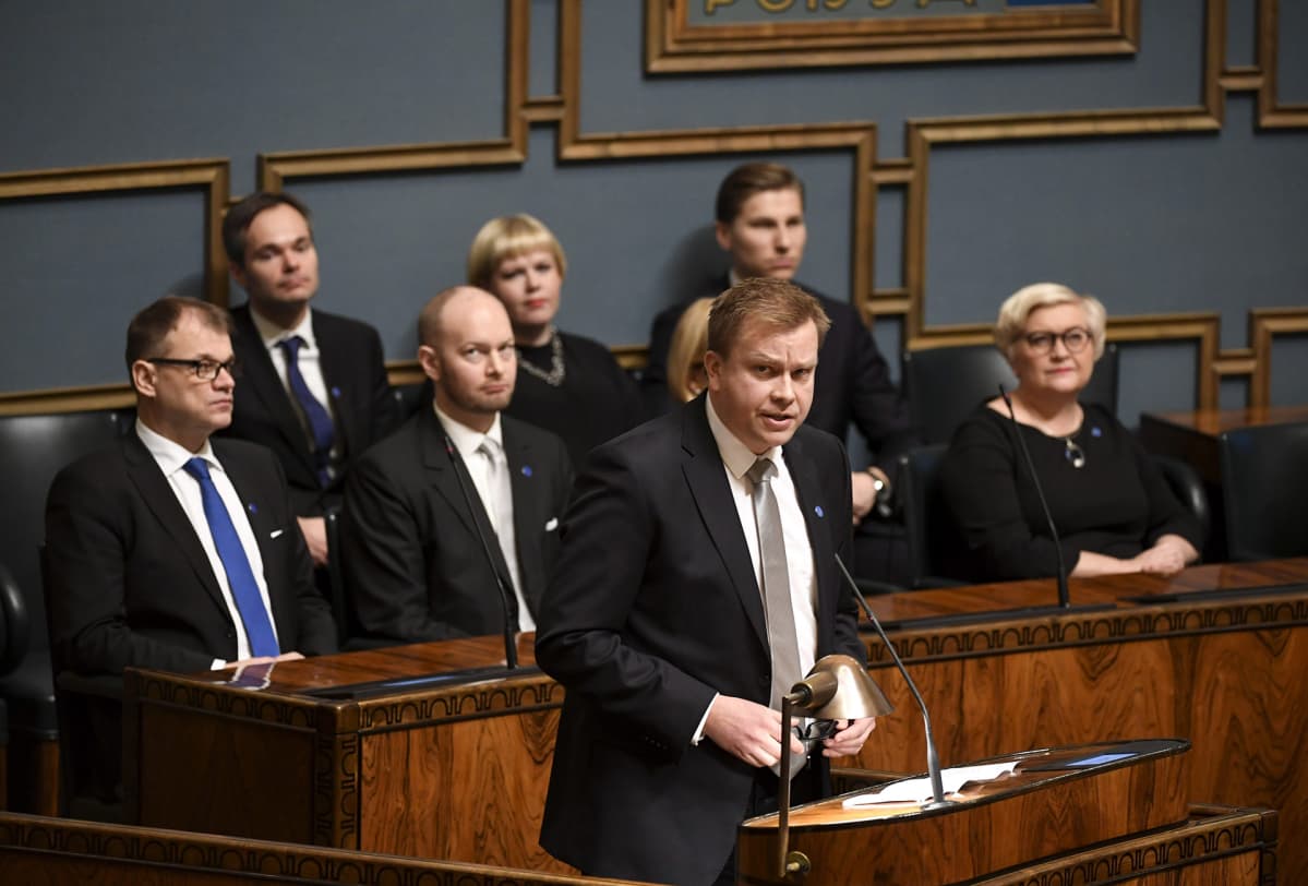Keskustan eduskuntaryhmän puheenjohtaja Antti Kaikkonen piti puolueen ryhmäpuheenvuoron Suomen itsenäisyyden 100-vuotisjuhlaistunnossa eduskunnassa tiistaina