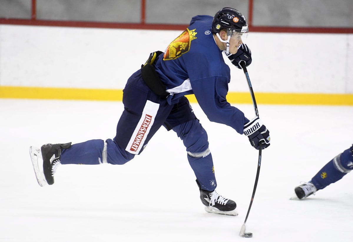 Jesse Puljujärvi Leijonien harjoituksissa.
