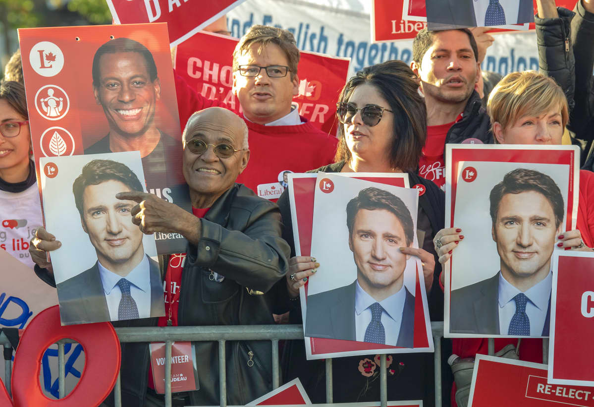 Justin Trudeaun kannattajia.
