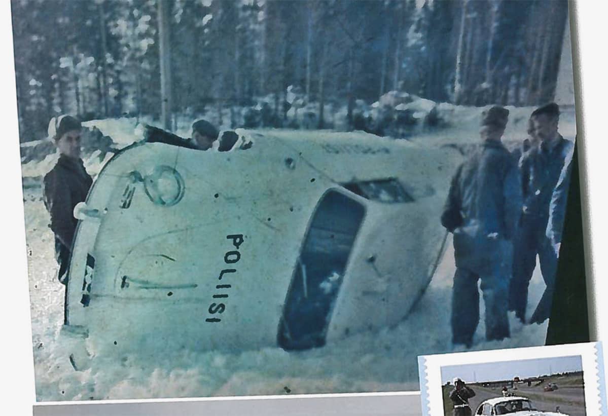 Poliisiauto kyljellään