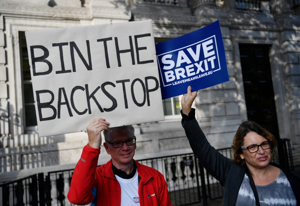 Lontoossa osoitettiin mieltä brexitin puolesta 16. lokakuuta.