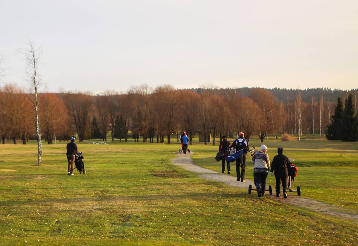 Pelaajia Salon Golfkentällä tammikuussa 2020.