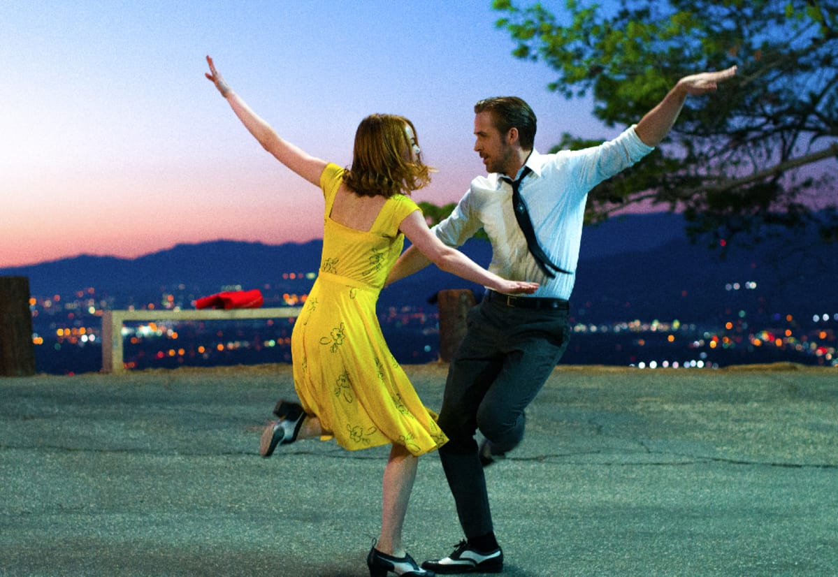 Ryan Gosling ja Emma Stone ovat elokuvan "La La Land" päänäyttelijöitä.