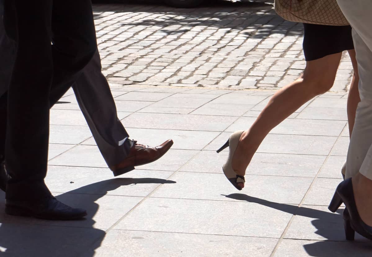Anonymous pedestrians.