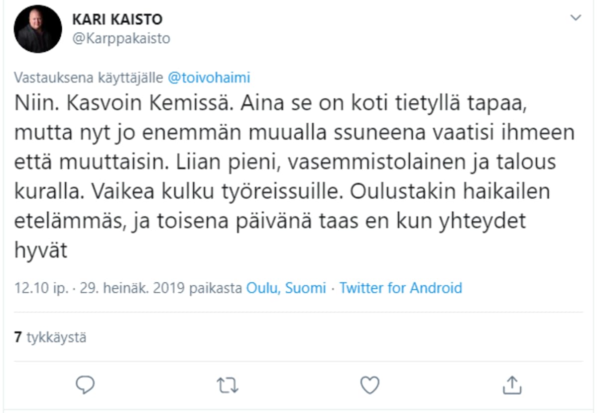 Tviitti, Kaisto