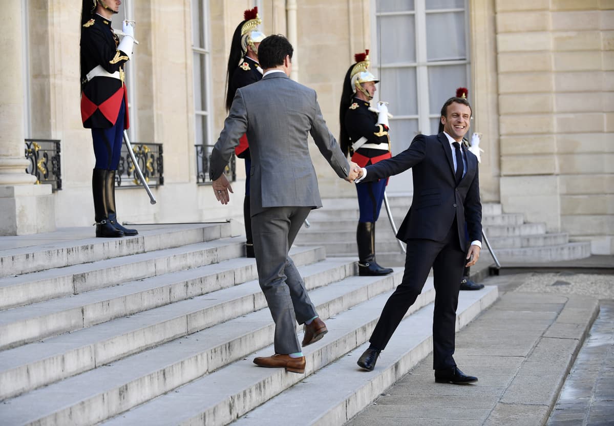 Justin Trudeau ja Emmanuel Macron.