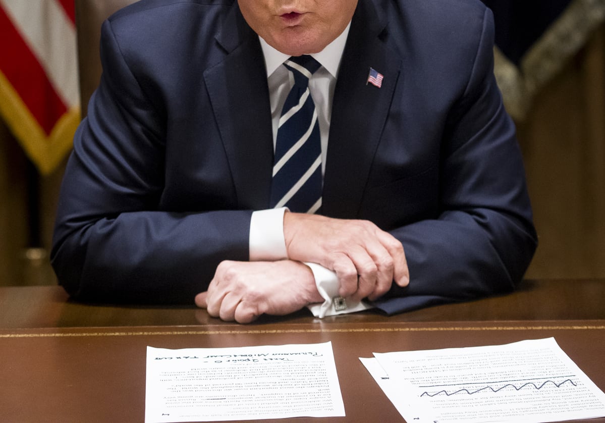 Presidentti Trump oli viivannut yli osan hänelle kirjoitetuista korjauksista.