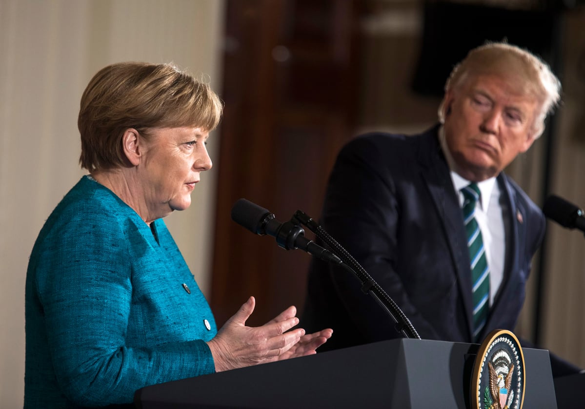 Angela Merkel ja Donald Trump.