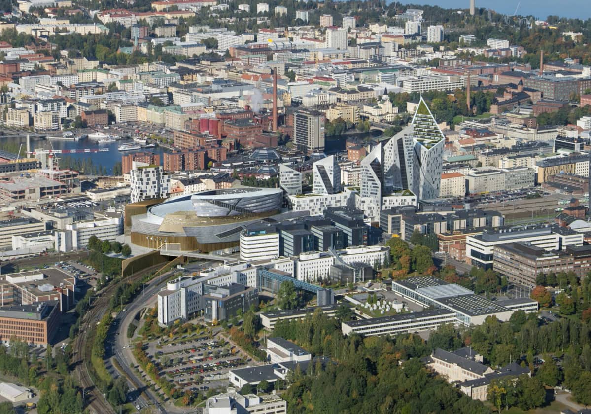 Havainnekuva Tampereen Kansi ja Areena -hankkeesta