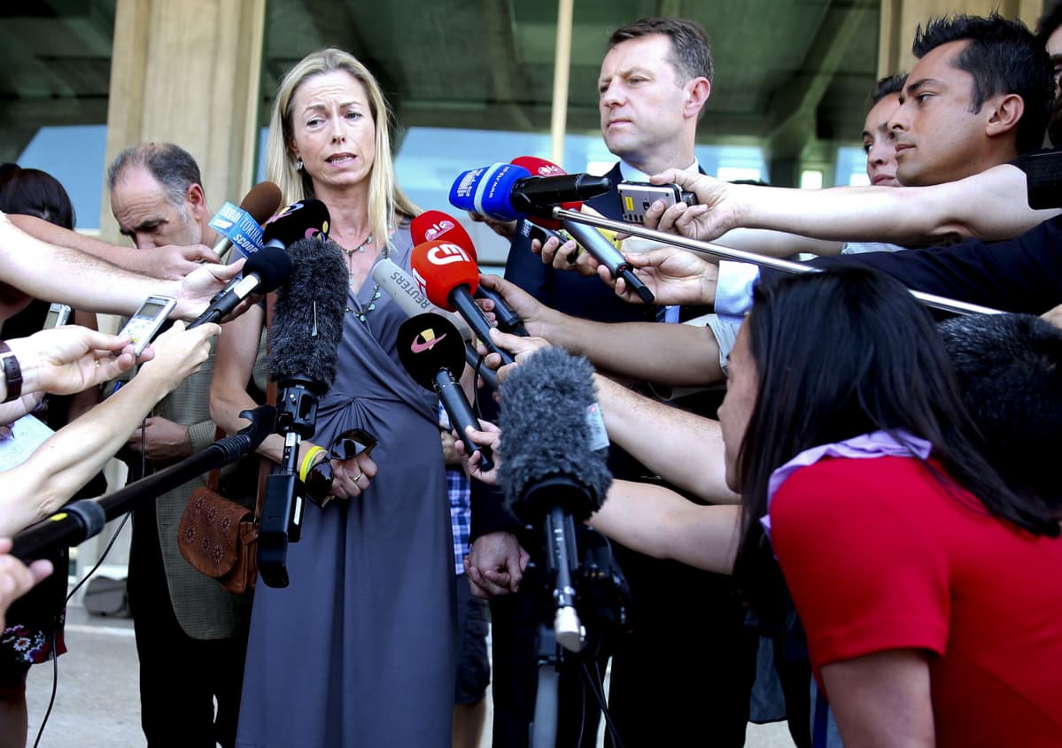 Kate ja Gerry McCann lehdistön haastateltavana kesäkuussa 2014.