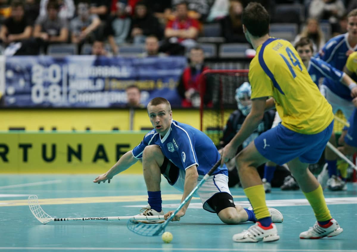 Tero Tiitu salibandyn MM-finaalissa 2008.