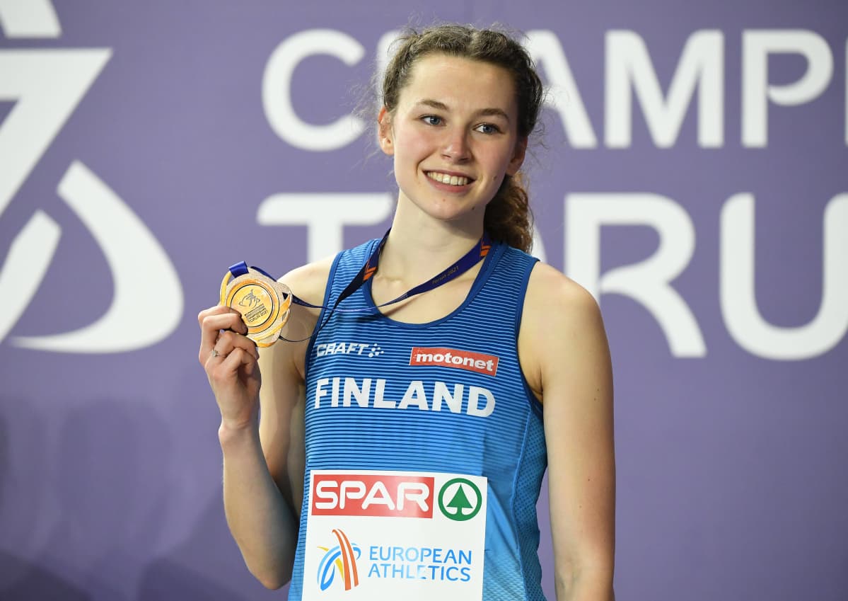 Ella Junnila voitti EM-pronssia korkeushypyssä Torunissa.