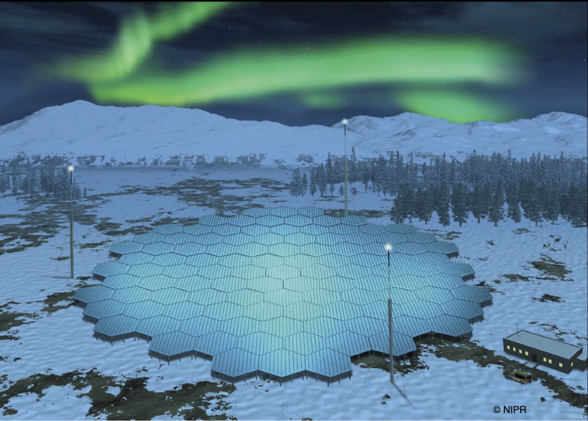 Havainnekuva uuden EISCAT 3D-tutkan antennijärjestelmästä