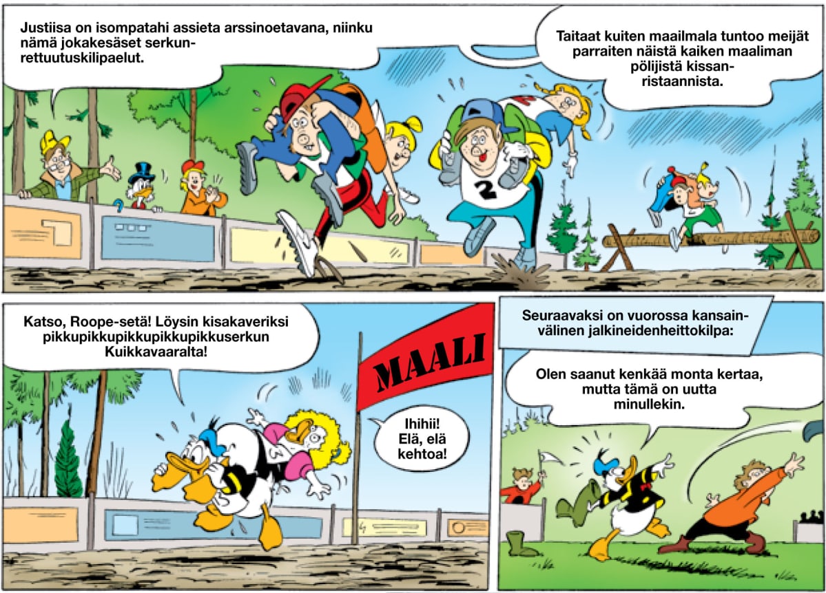 Kainuulaisessa Aku Ankassa käydään Pohjois-Savon puolella Eukonkannon kisoja muistuttavissa kilpailuissa.