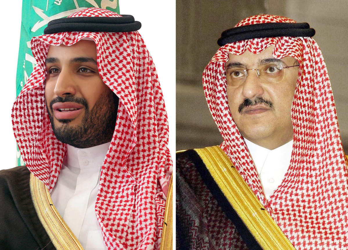 Kuvassa vasemmalla Muhammad bin Salman ja oikealla Muhammad bin Nayef.