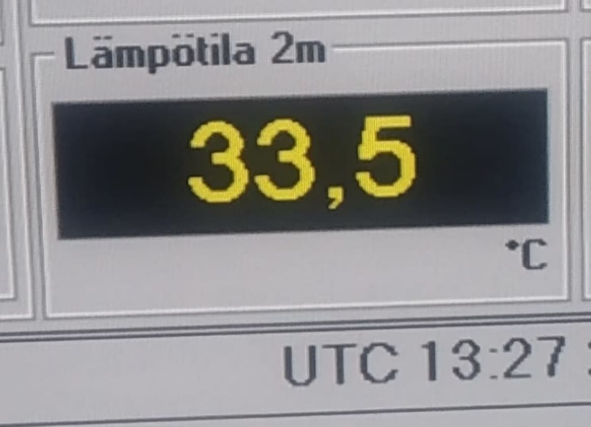 33,5 lämpötila Niinisalon varuskunnan mittarissa