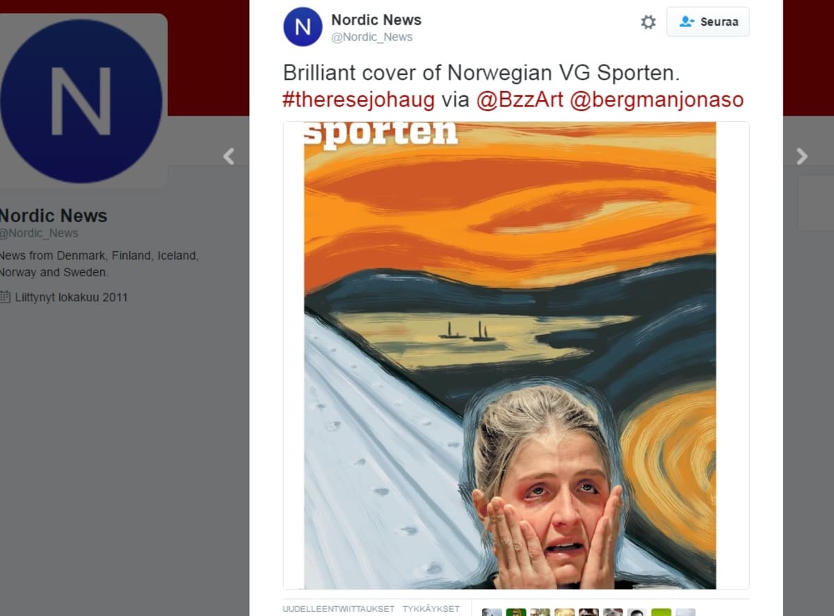 Kuvakaappaus Nordic Newsin twiitistä.