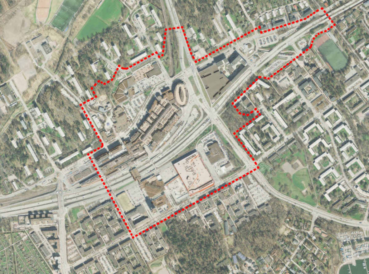Ideakilpailun alue Itä-Helsingin keskustassa