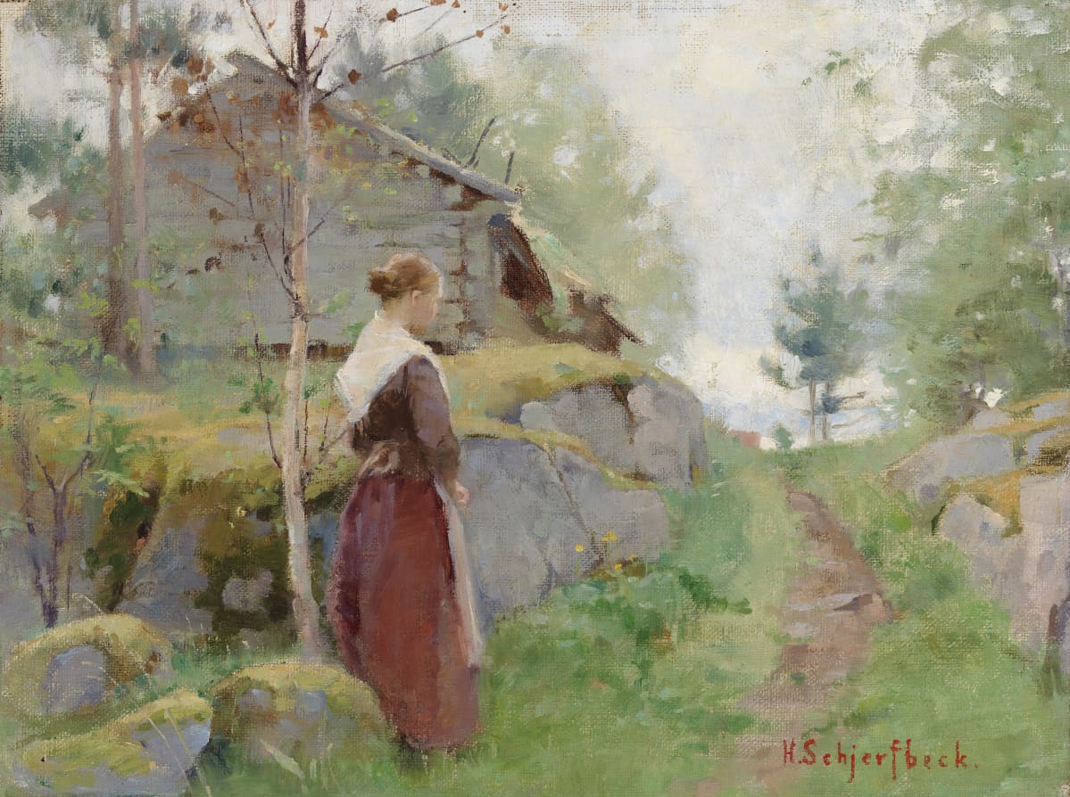 Flickan från Barösund Tyttö Barösundista (1885–1890). Yksityiskokoelma. helene schjefbeck