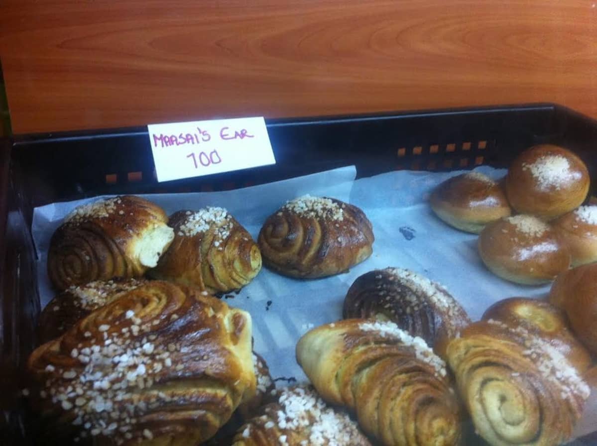 Keniassa myydään korvapuusteja nimellä "masain korvia".