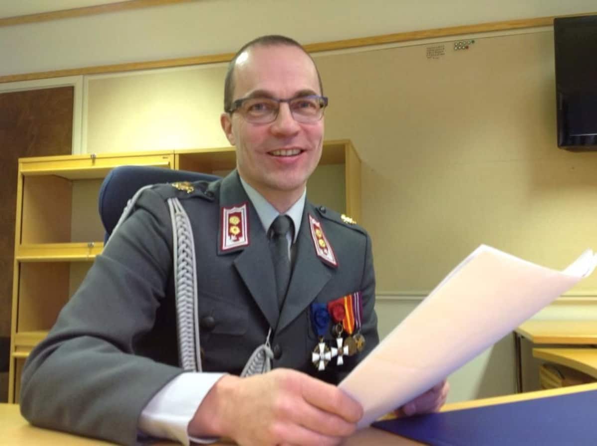 Keuruun pioneerirykmentin viimeinen komentaja Jukka Kentala 31.12.2014.