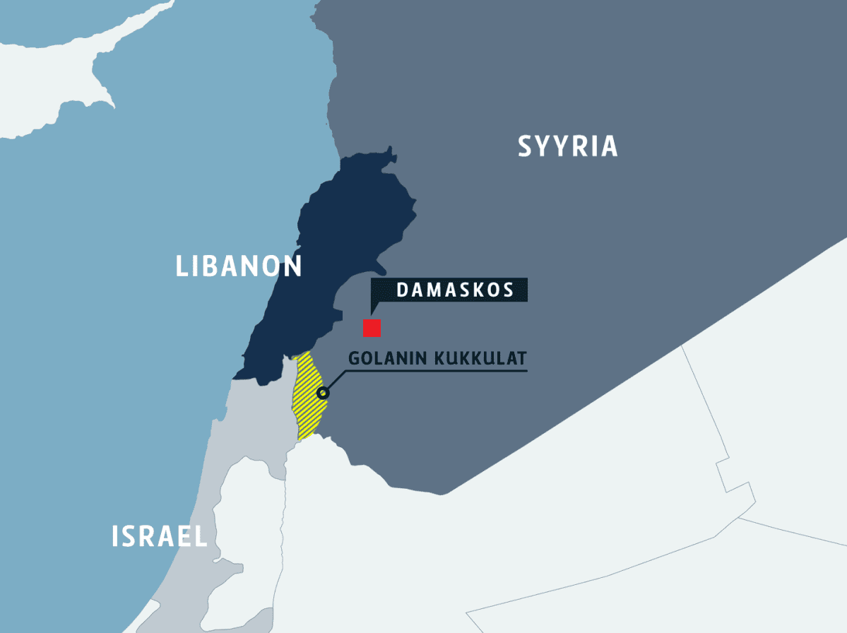 Kartta Syyria, Libanon ja Israel