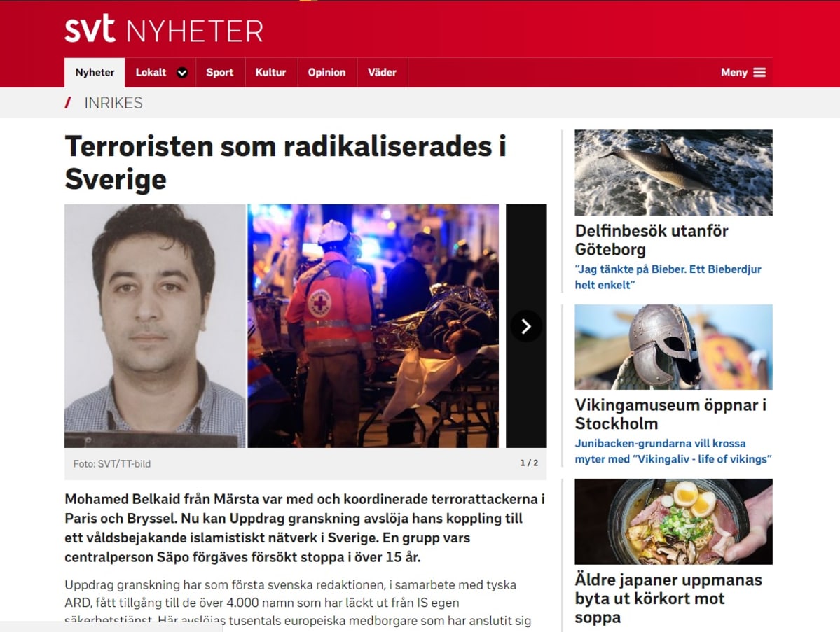 Kuvakauppaus SVT:n verkkosivustolta uutisesta.