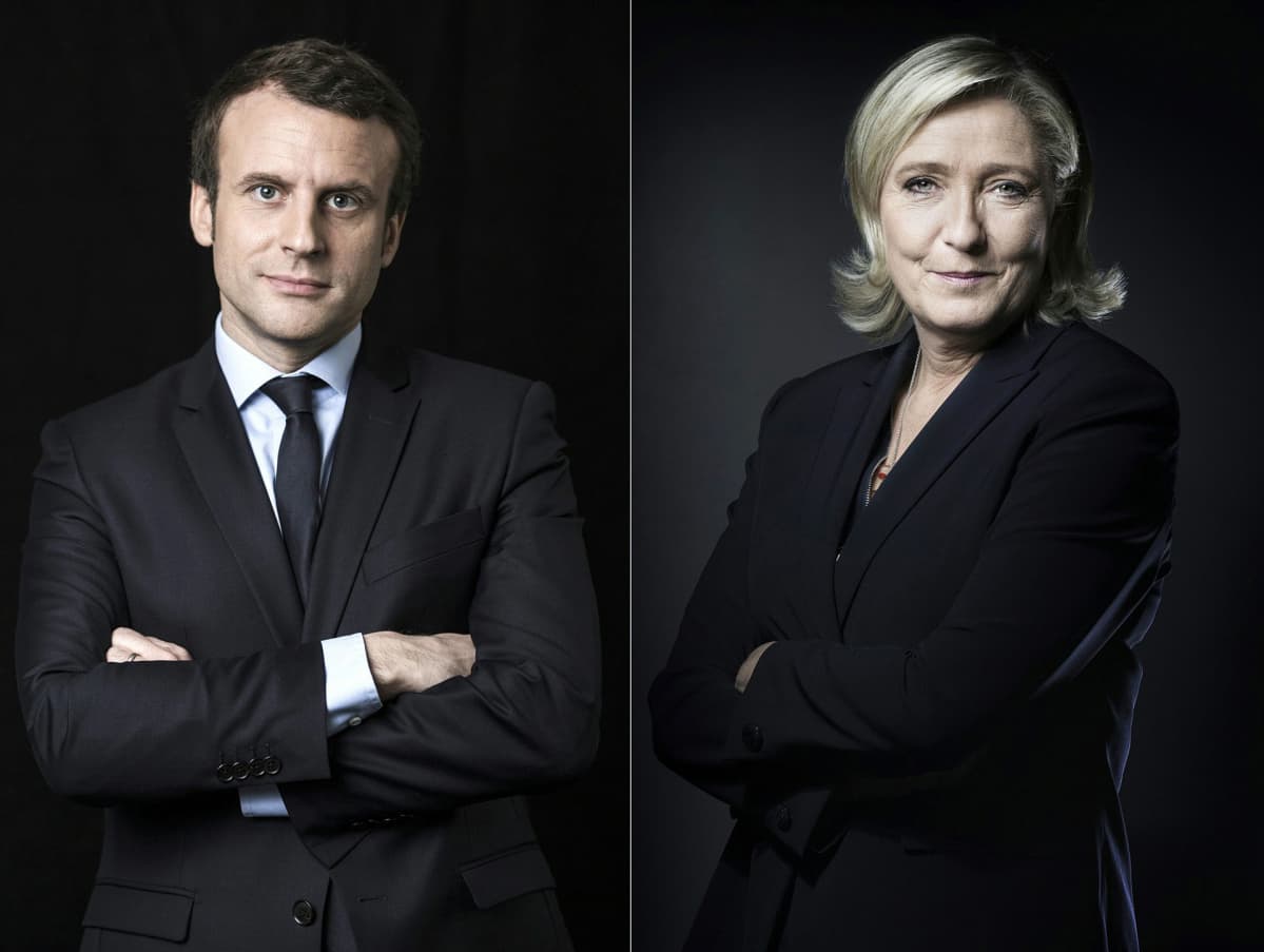 Emmanuel Macron ja Marine Le Pen.