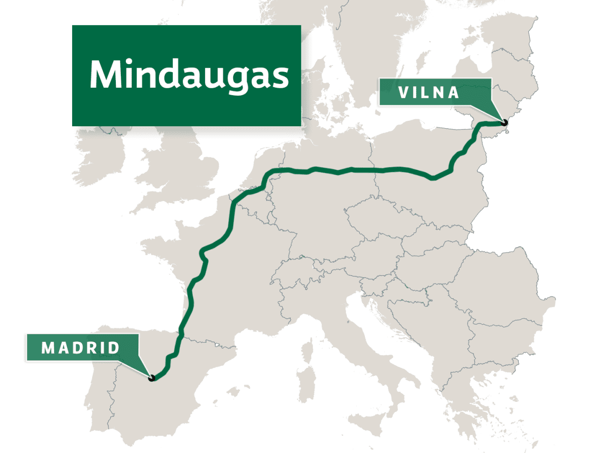 Mindaugaksen reitti.