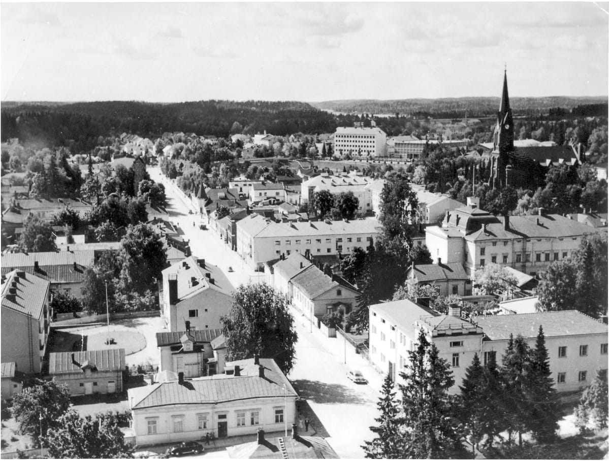 Naisvuorelta avautuva näkymä Mikonkadun suuntaan 1960-luvulta.