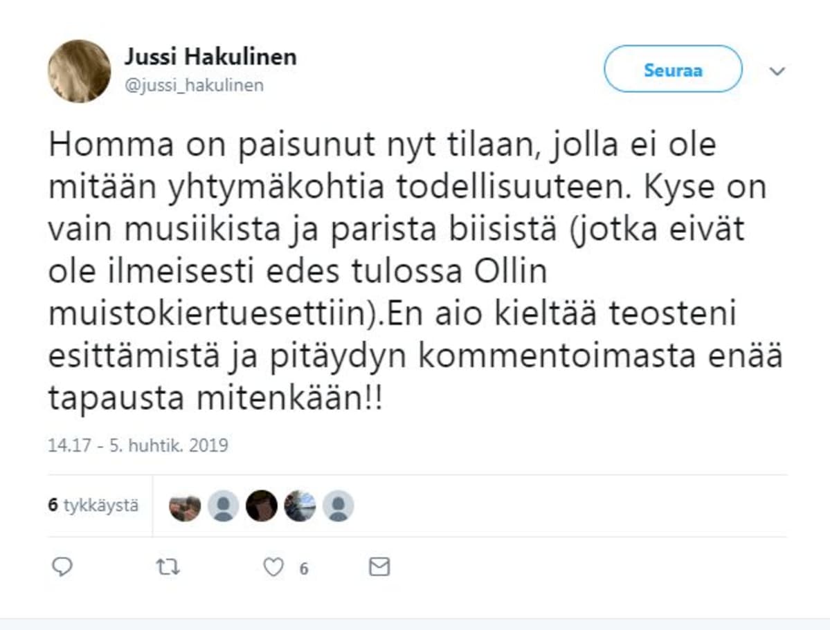 Hakulinen kommentoi