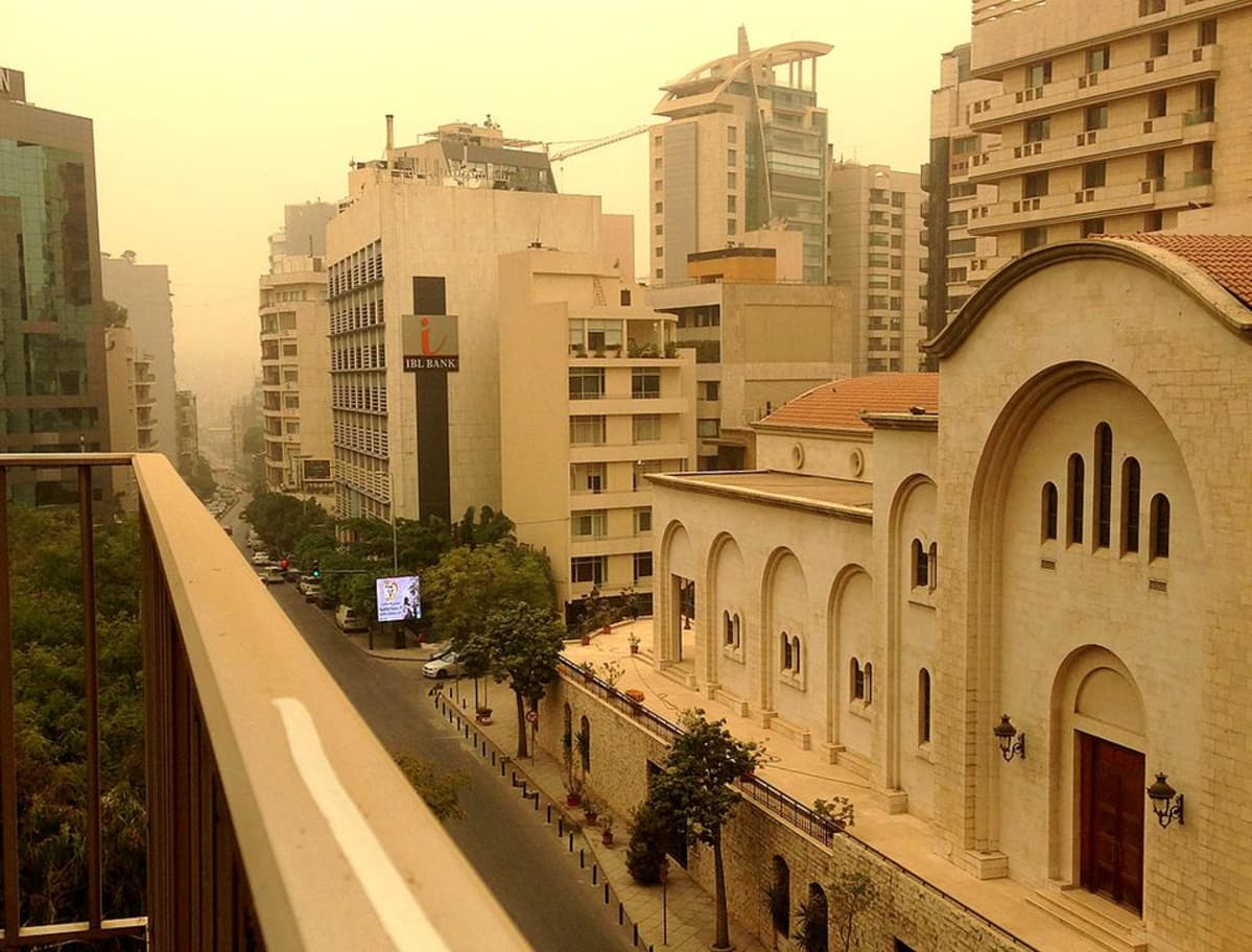 Hiekkamyrsky Beirutissa Libanonissa 8.9.2015.