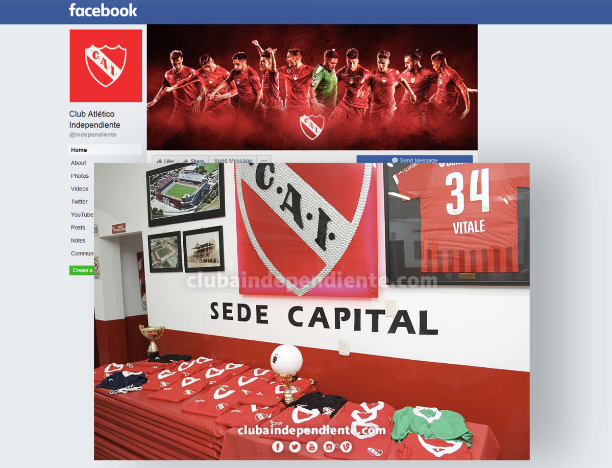 Club Atletico Independiente sivusto.