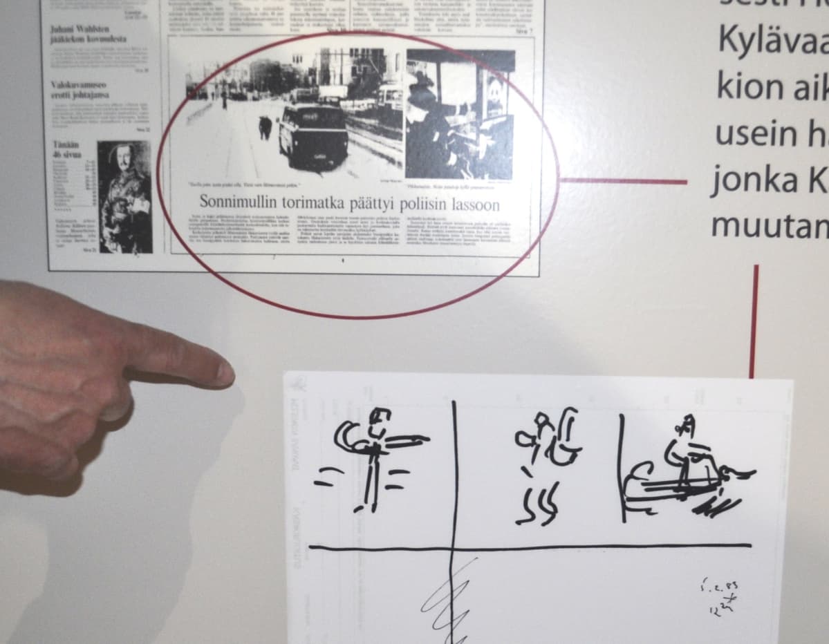 Pilapiirroksen kolmeosainen hahmotelma.