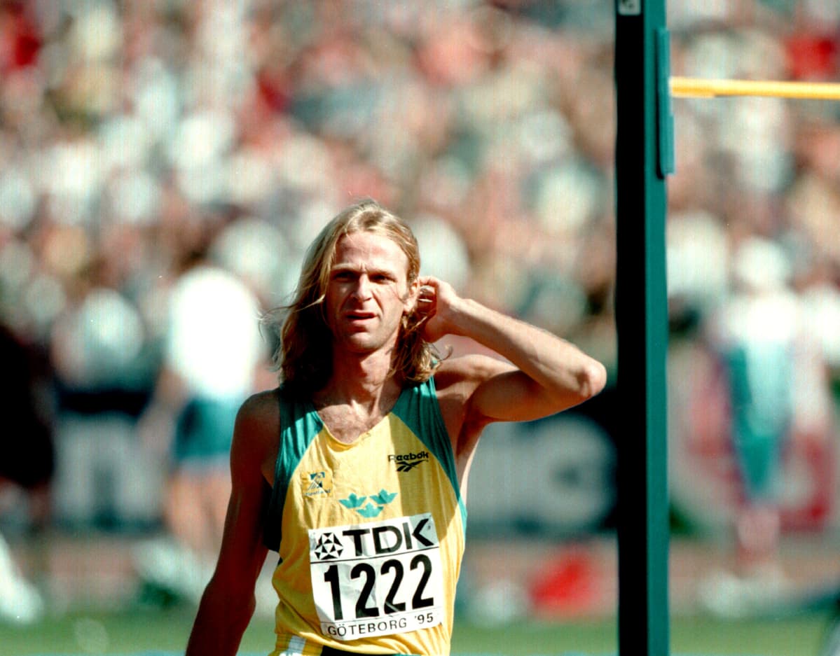 Ruotsalaiskorkeushyppääjä Patrik Sjöberg Göteborgissa vuonna 1995.
