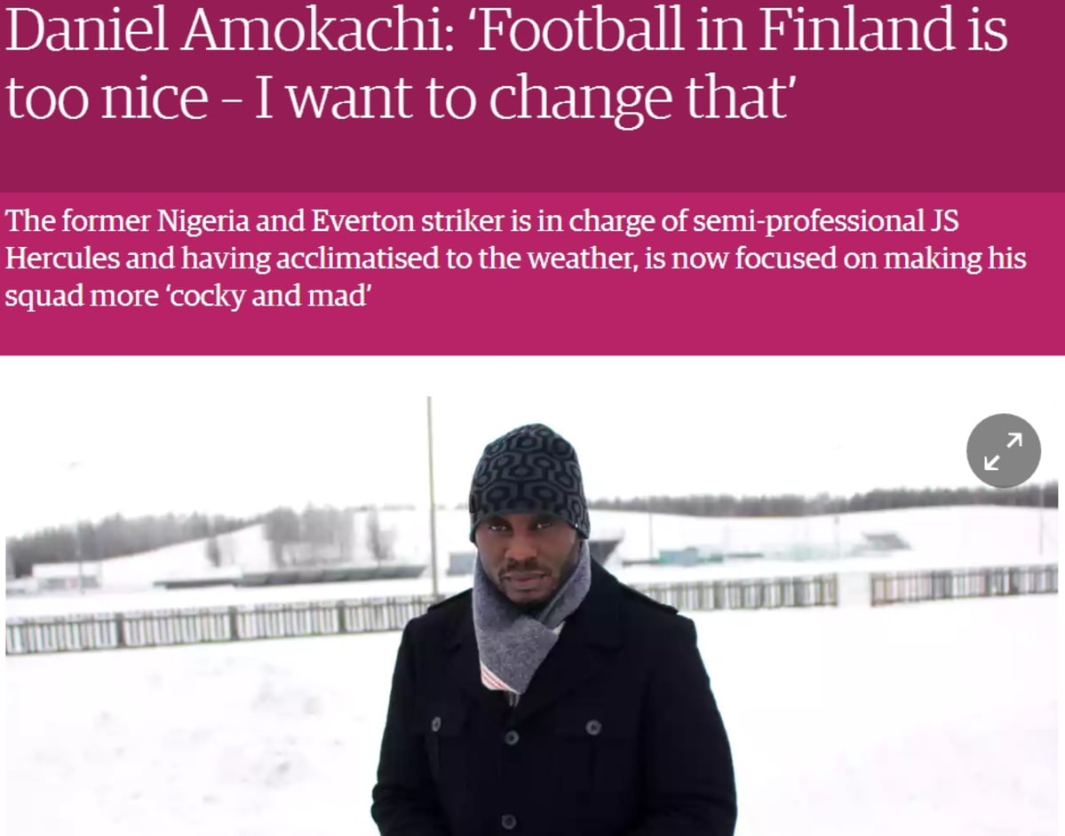 Daniel Amokachi tuli JS Herculeksen valmentajaksi talvella 2016.