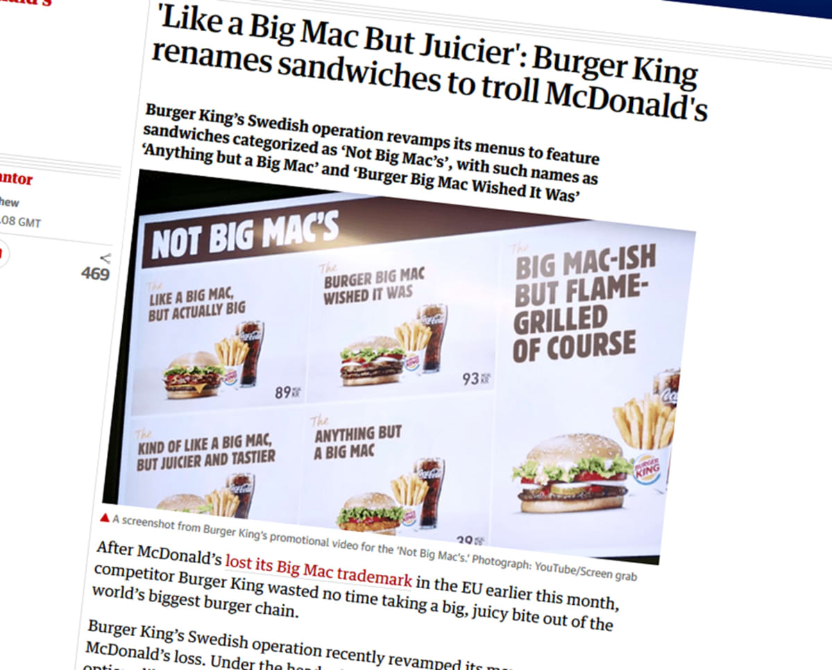 Burger Kingin mainostaulu.