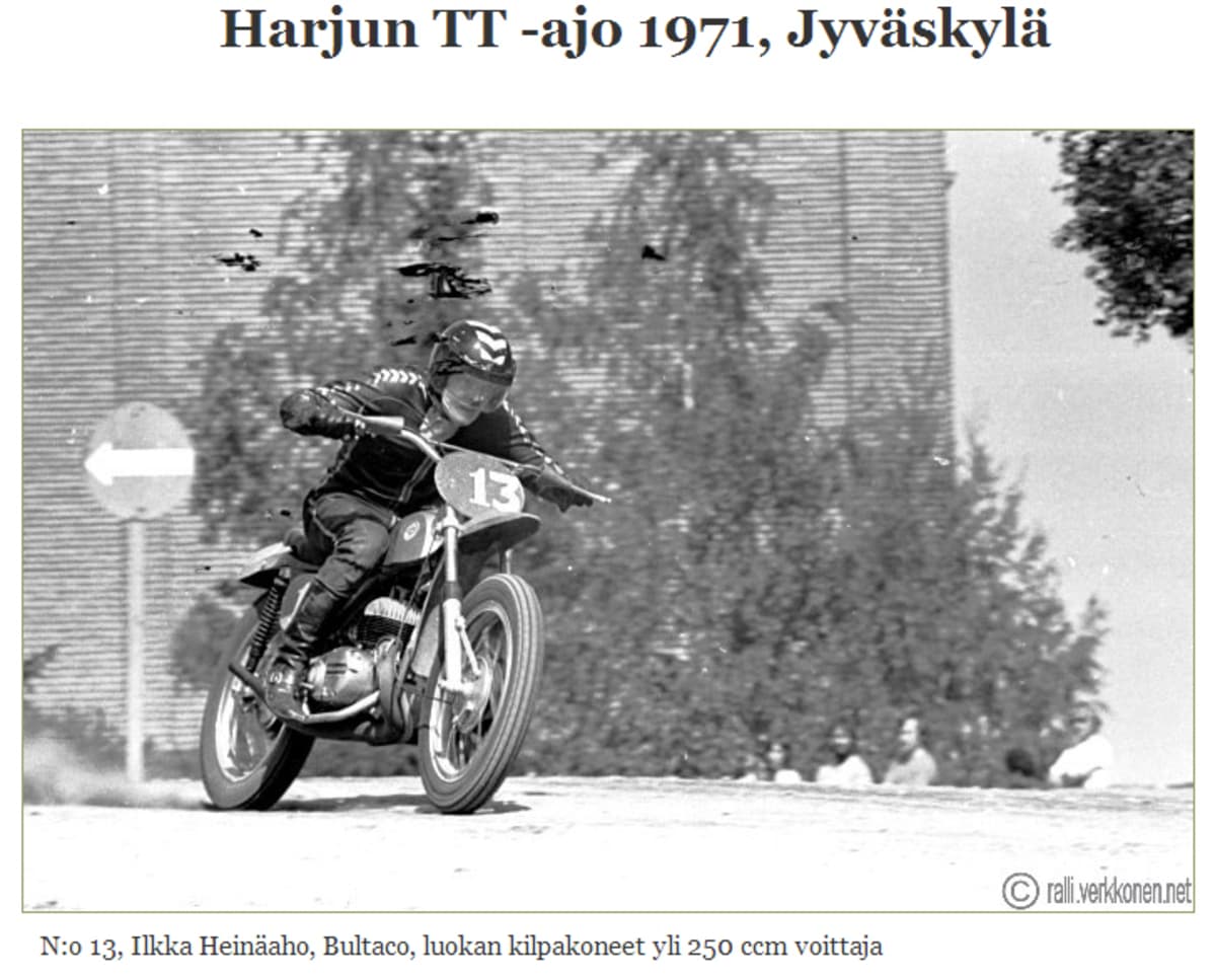 Ilkka Heinäaho voitti Harjun TT-ajon 1971.