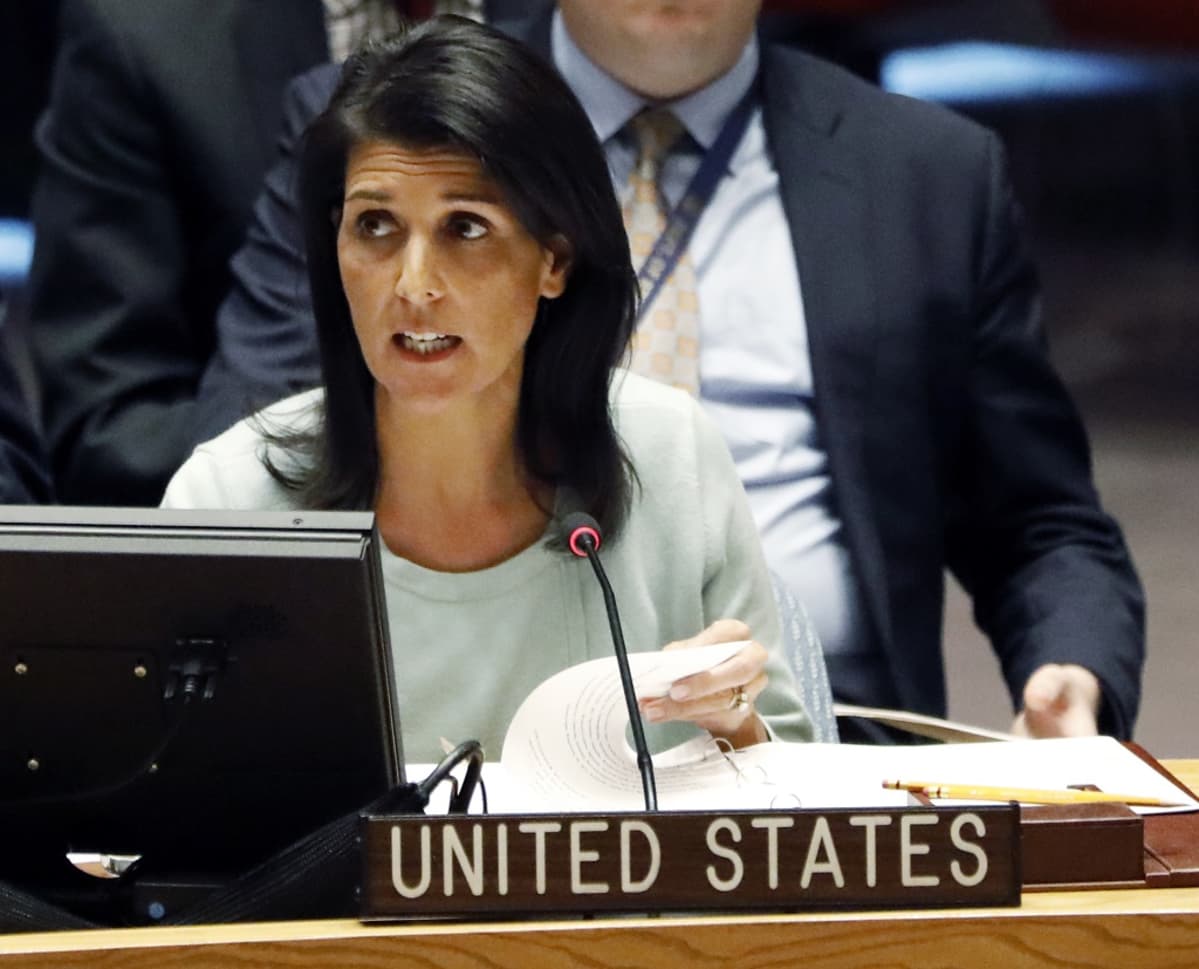 Yhdysvaltain YK-suurlähettiläs Nikki Haley