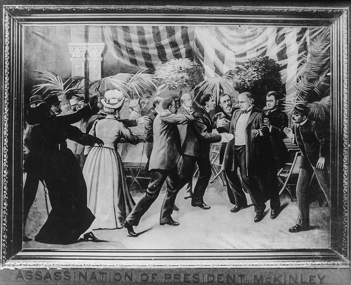 Taideteos presidentti William McKinleyn murhasta.