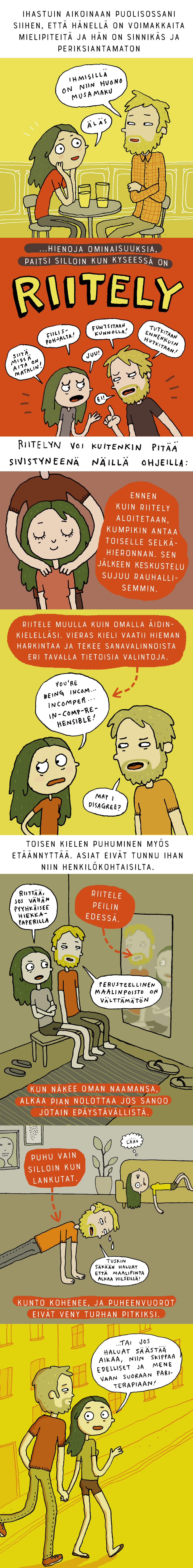 sarjakuvakolumni,riiteleminen