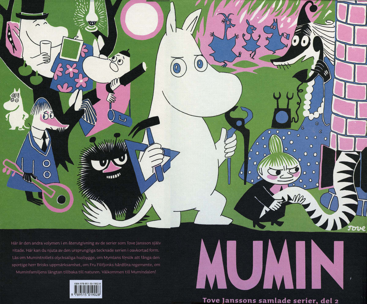 Muumi -sarjakuvakirjan kannet.