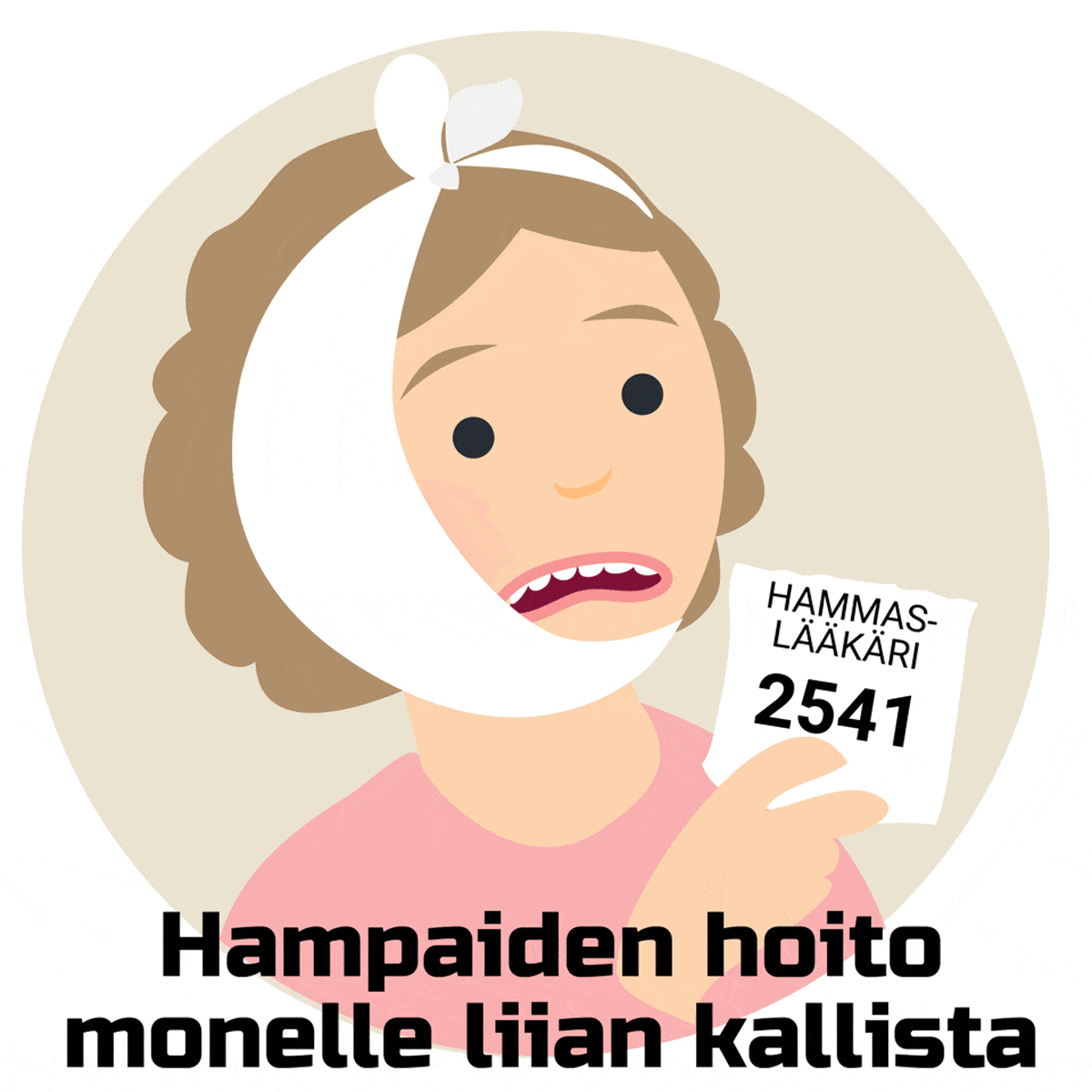 Hammaslääkäri jonossa -piirros