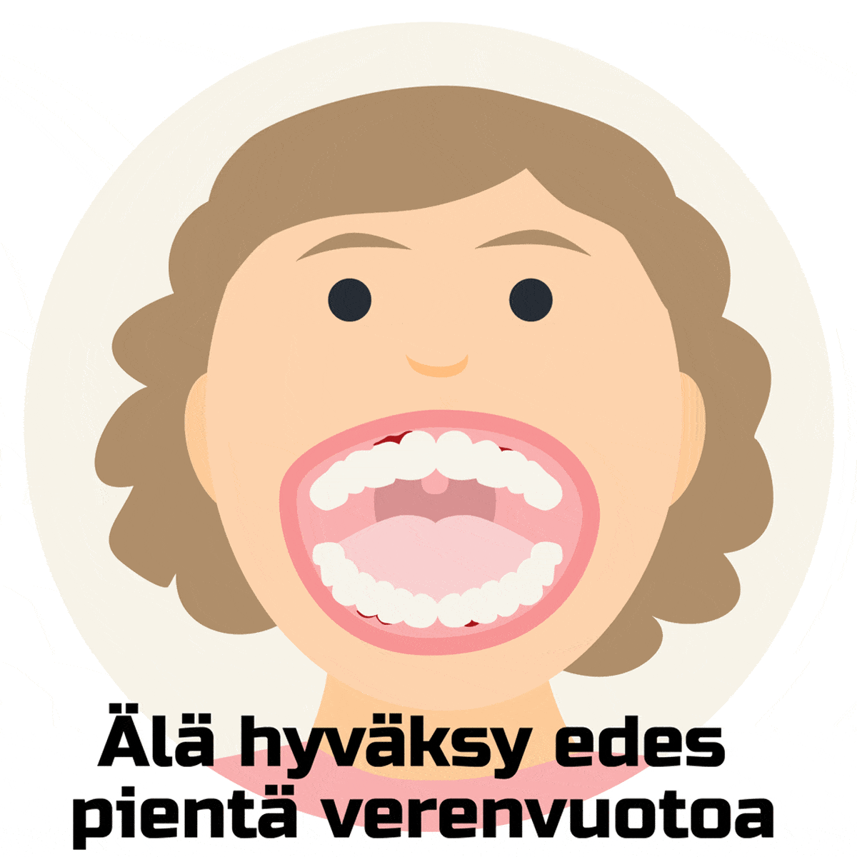 Älä hyväksy edes pientä verenvuotoa -piirros