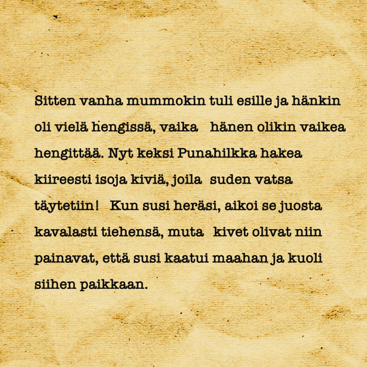 Tekstiä, jossa kirjaimet poukkoilee.