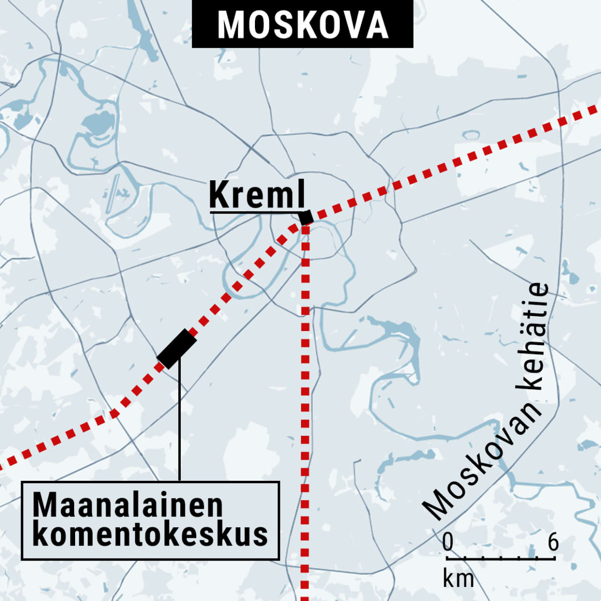 Yhdysvaltain puolustusministeriön käsitys Moskovan alla sijaitsevasta salaisesta metroverkostosta vuodelta 1991